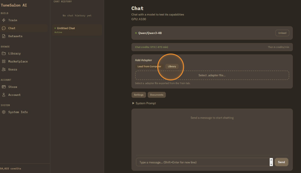 You can either upload from computer, or cloud library.