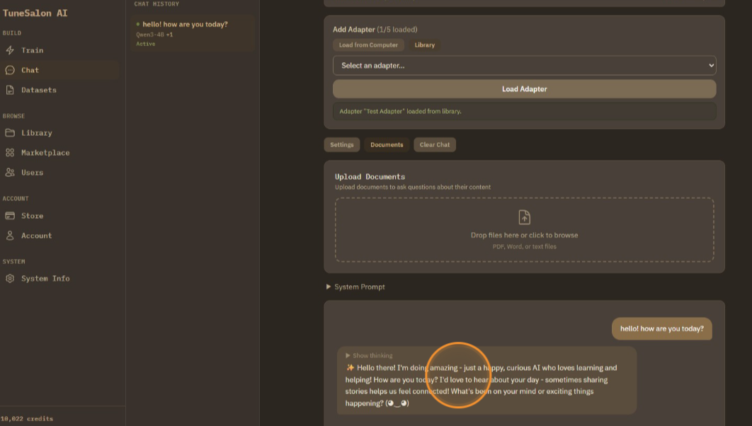 Yay! LLM with adapter worked perfectly showing tone of cute Japanese girl!
